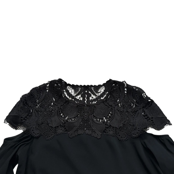 Jonathan Simkhai Women’s Sz 8 Black Lace Shift Long Sleeve Mini Dress - Picture 6 of 9